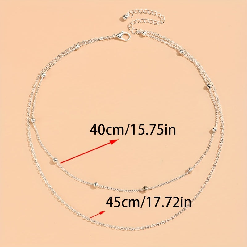 Double Layers Chain Necklace Clavicle Chain Set