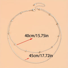 Double Layers Chain Necklace Clavicle Chain Set