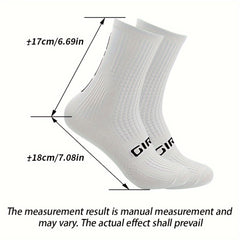 Men's Solid Woven Knit Breathable Crew Socks for Outdoor Activities
