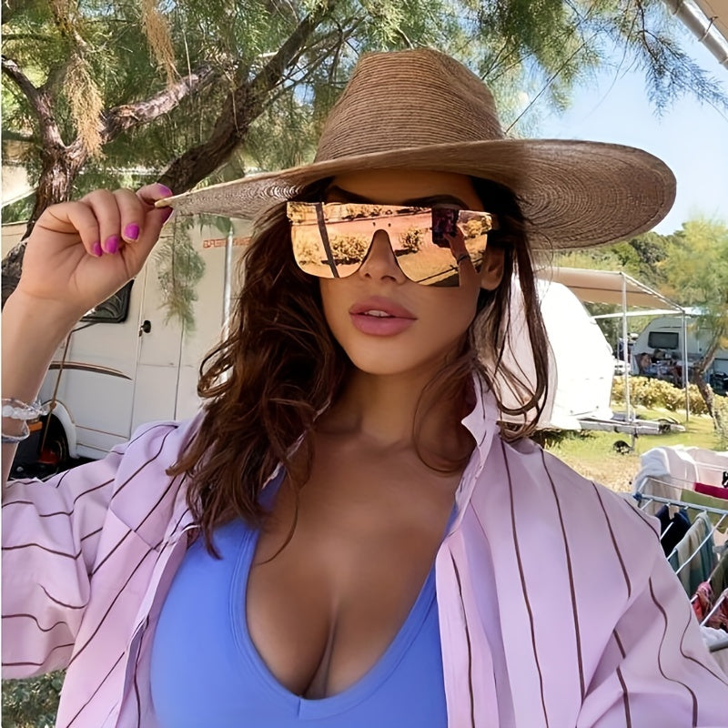Y2K Oversized Mirror Lens Sunglasses UV400