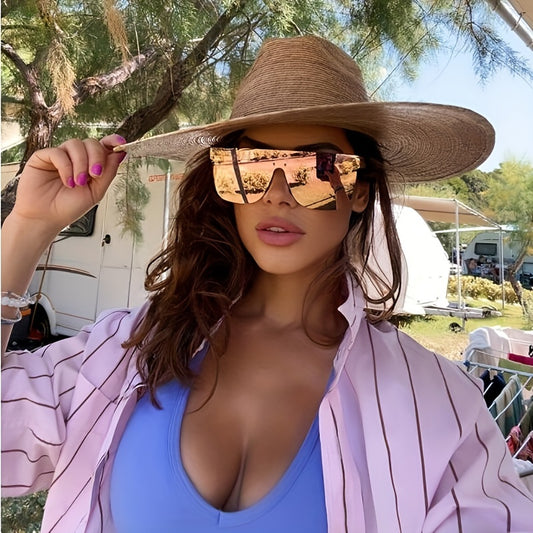 Y2K Oversized Mirror Lens Sunglasses UV400