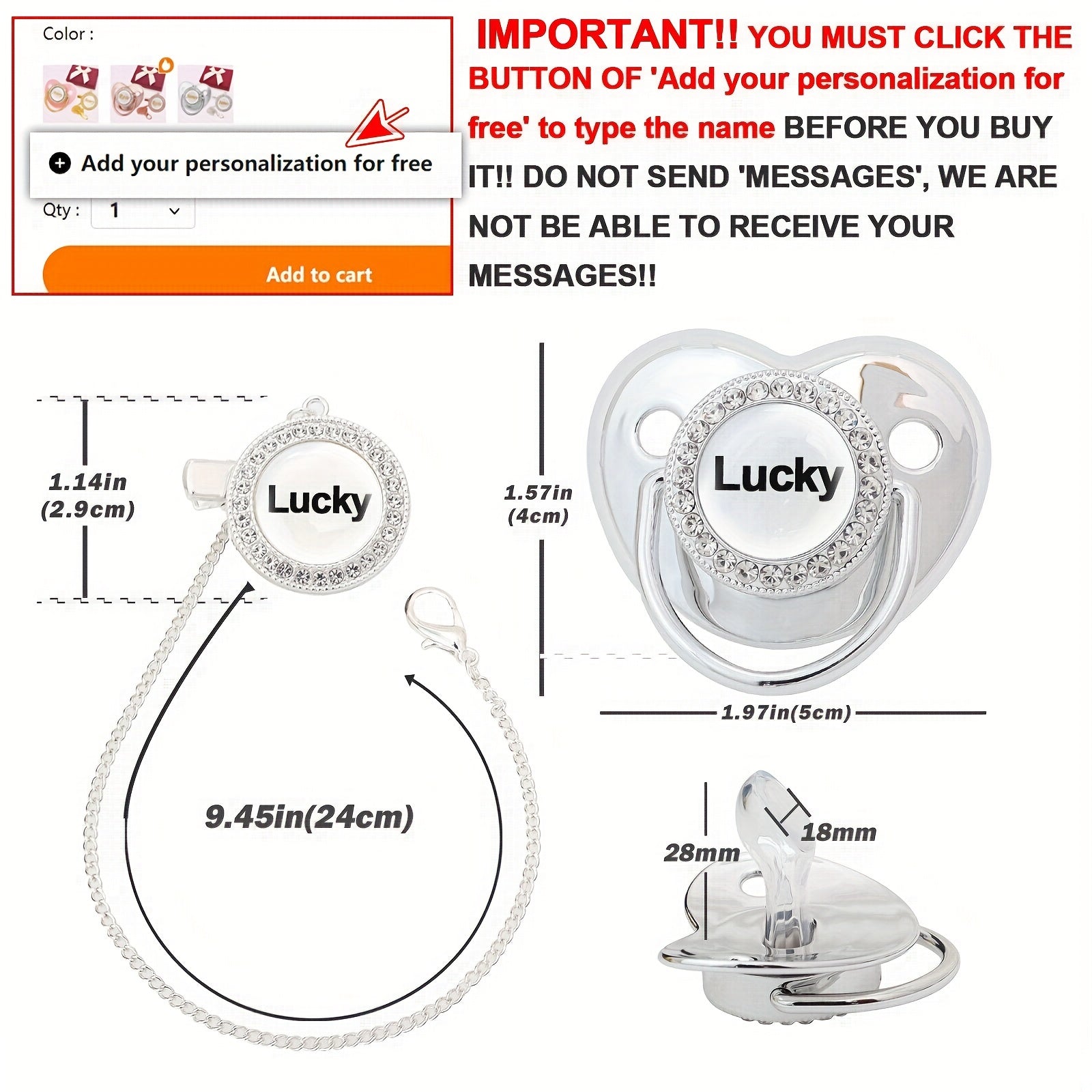 Custom Baby Pacifier With Clips Personalized Sleep Coaxing Artifact