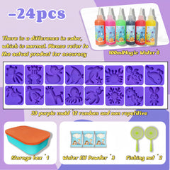 Magic Water Elf Toy DIY Kit 6 Bottles 100ml 12 Molds Christmas Gift Pack