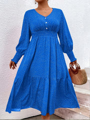  Dot Print Maxi Smock Dress