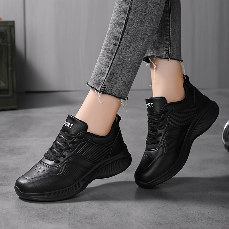 Breathable Faux Leather Running Shoes Casual Outdoor Sneakers