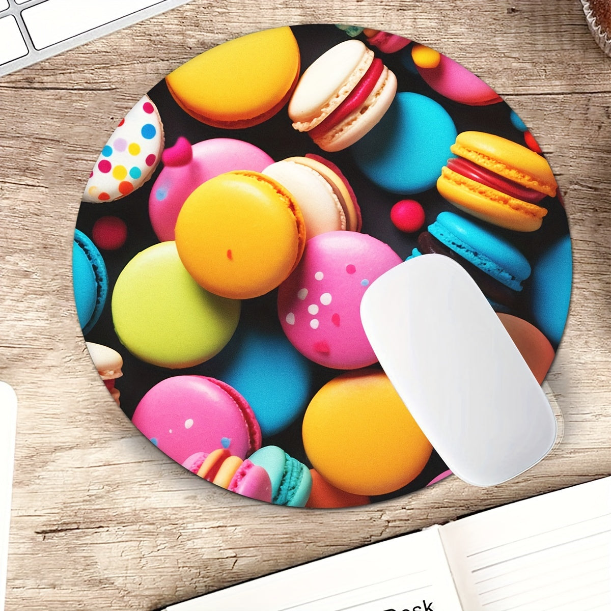 Colorful Biscuit Printed Anti-slip Mouse Pad for Gaming and Office Use