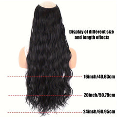 Synthetic V Shaped Hair Extension Half Wig Heat Resistant Wavy Curly Hair