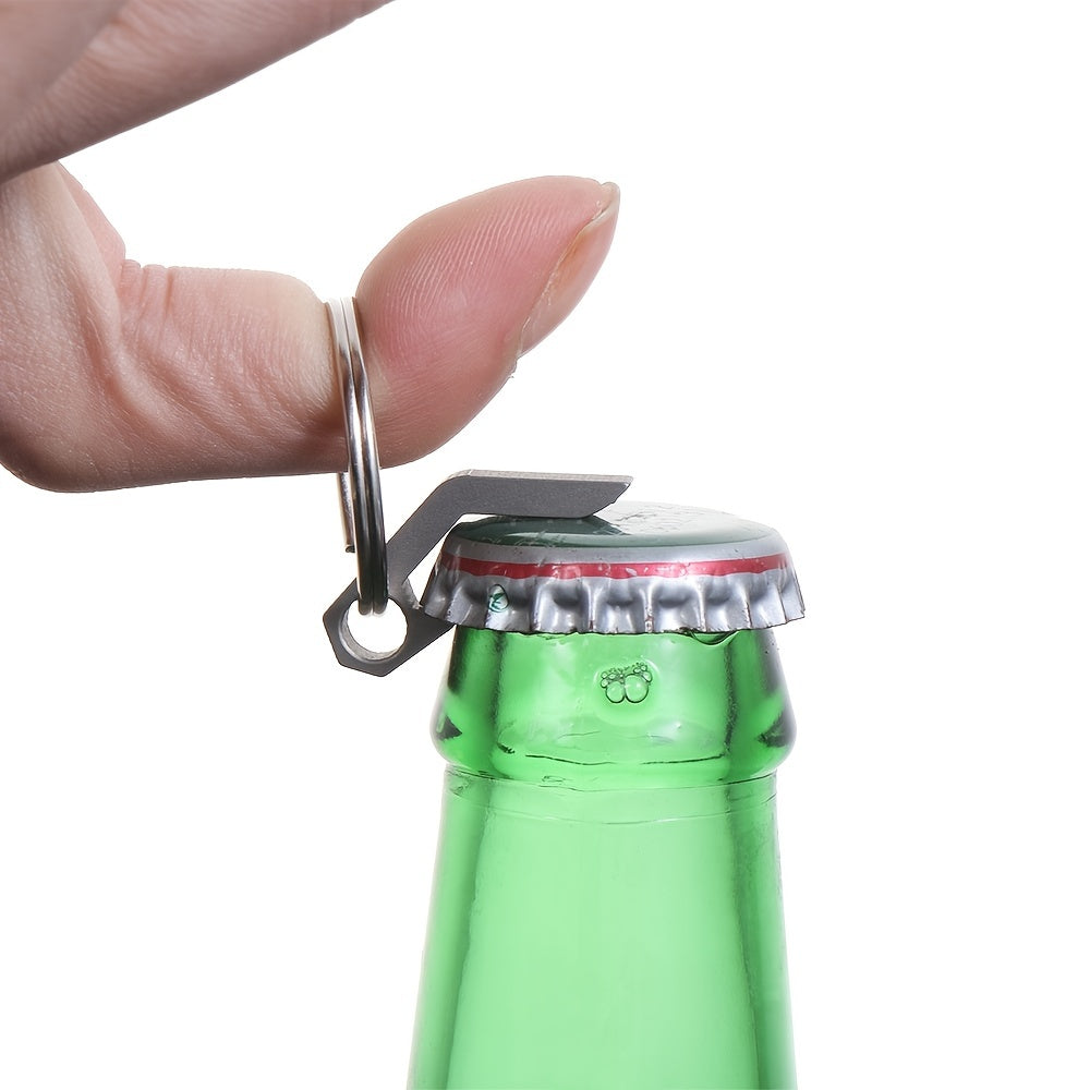 Mini Bottle Opener Keychain Steel Keyring Camping Tool