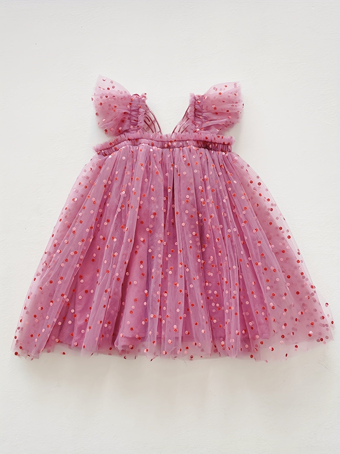 Toddler Girls Polka Dot Butterfly Princess Tutu Dress