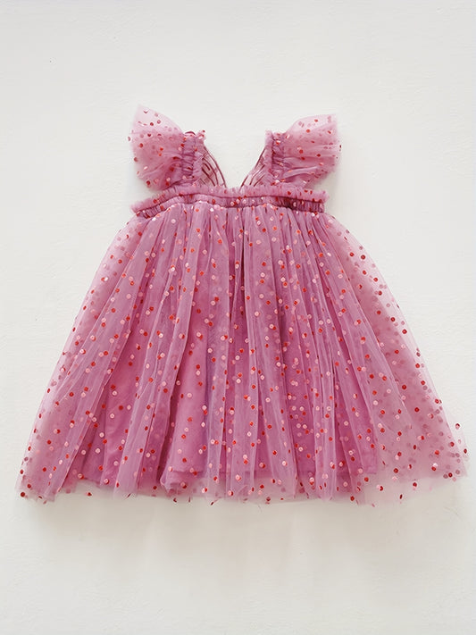 Toddler Girls Polka Dot Butterfly Princess Tutu Dress