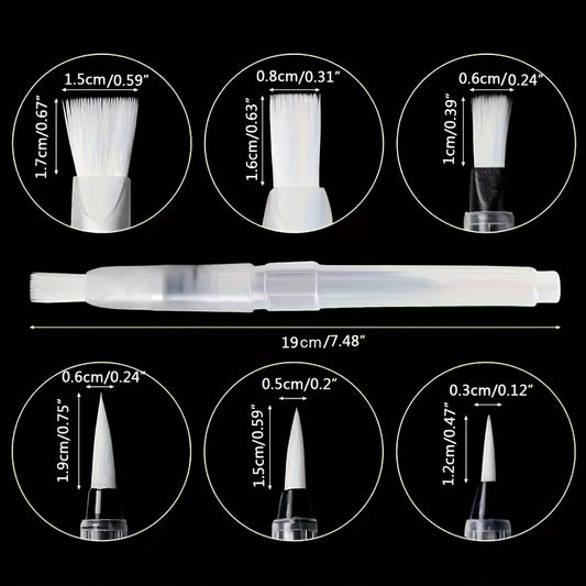 Nylon Paintbrush Storage Pen Set 12pcs 6 Shapes for Acrylic Watercolor
