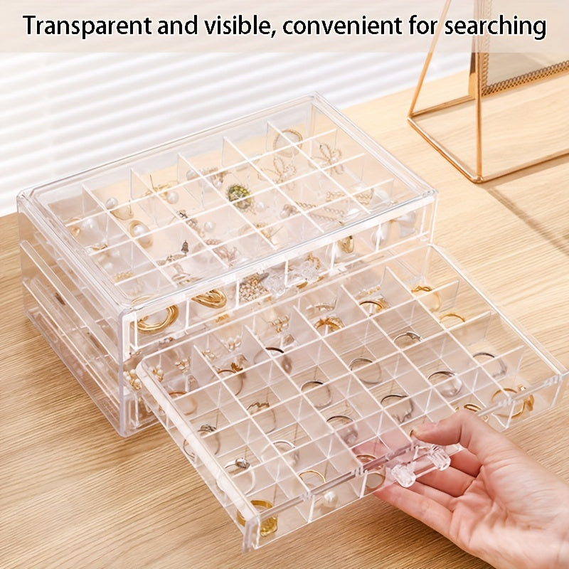 Transparent Jewelry Storage Box Large Capacity Drawer Style Case