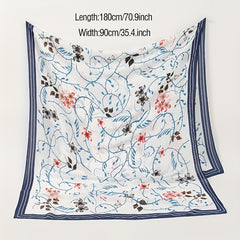 Geometric Print Scarf Lightweight Sunscreen Breathable Shawl Wraps