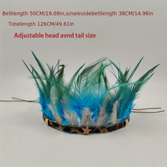 Adjustable Headband with Feathers Star Accents