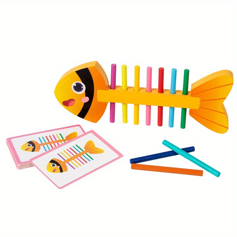 Fishbone Sticks Sorting Matching Toy for Recognition Skills