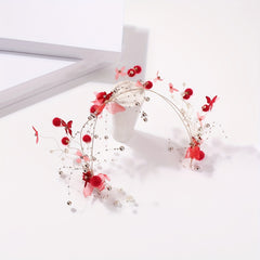 Faux Pearl Tassel Headband Chinese Bridal Headwear
