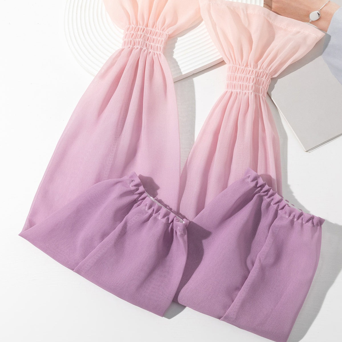Candy Long Gloves Ruffles Outdoor Sunscreen Sleeves