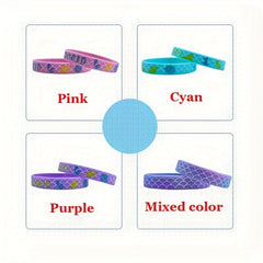 4 Pcs Mermaid Underwater Party Silicone Bracelet Pack