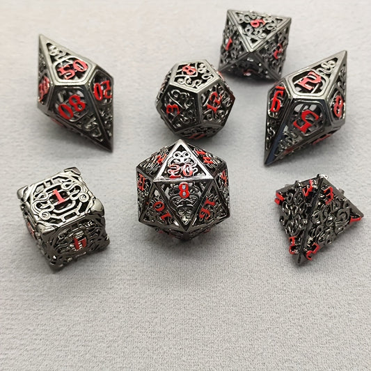 7pcs Digital Hollow Copper Dice Fun Entertainment Game Accessories
