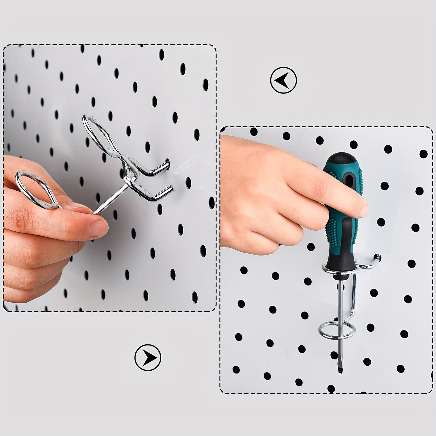 12pcs Screwdriver Pegboard Storage Hooks 2.54cm Hole Distance
