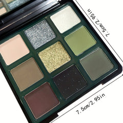 French Smoky Eyeshadow Palette & Green Contrast Makeup for Halloween