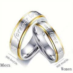 Golden & Silvery Polished Couple Ring Set