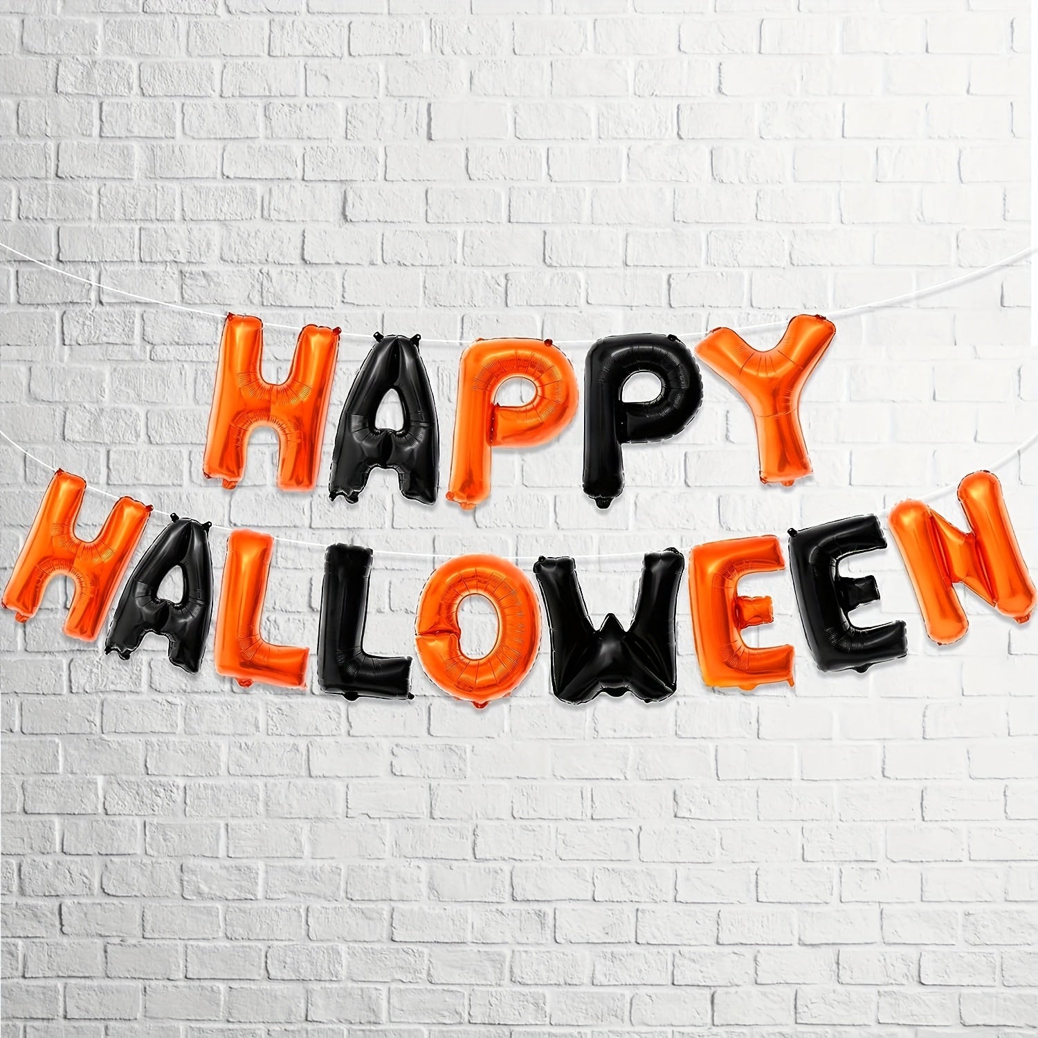 Happy Halloween Banner & Balloons Set - Orange & Black Party Decorations