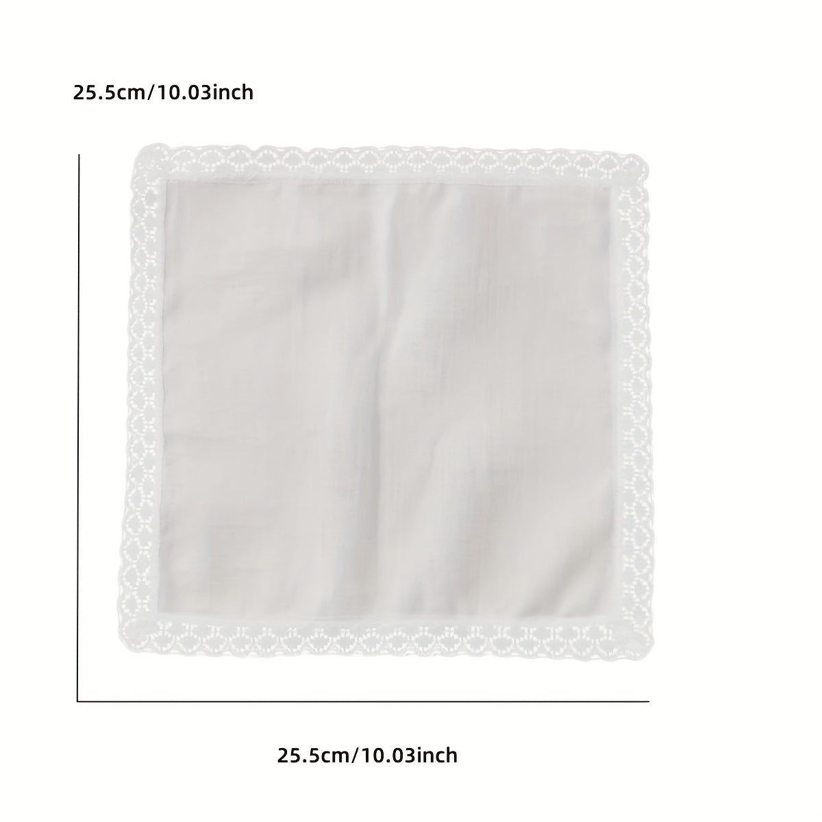 6pcs Lace Trim Handkerchief Set Women's Wedding DIY Decoration