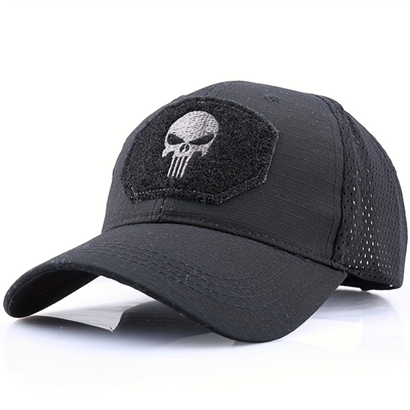 Tactical Duck Cap Military Fan Grid Baseball Cap Punisher Pattern