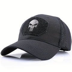 Tactical Duck Cap Military Fan Grid Baseball Cap Punisher Pattern