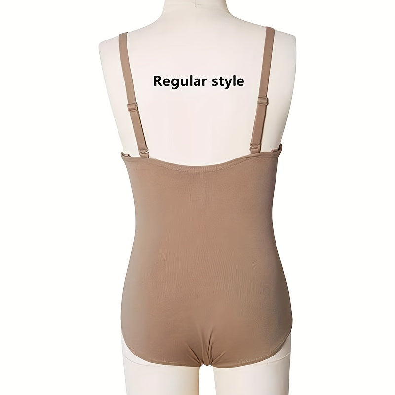 Seamless Nude Camisole Leotard Dress with Transition Straps