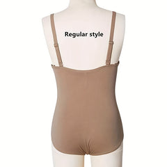 Seamless Nude Camisole Leotard Dress with Transition Straps