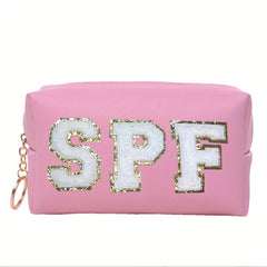 Chenille Letter Pattern Cosmetic Bag Makeup Pouch