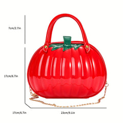 Pumpkin Shaped Satchel Novelty Crossbody Bag Halloween Candy Bag