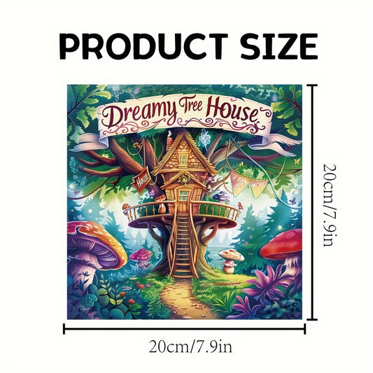Dreamy Tree House Adult Coloring Book - Intricate Nature Scenes