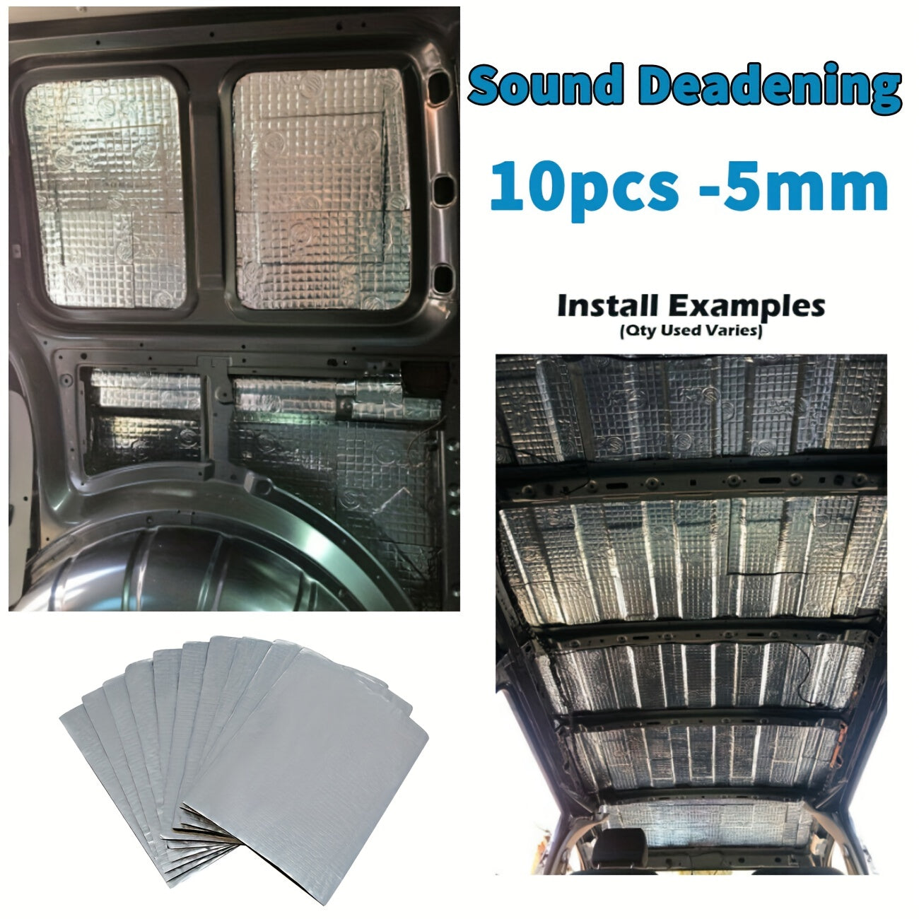 10pcs Sound Deadening Damping Mat Car Silent Proofing 5mm