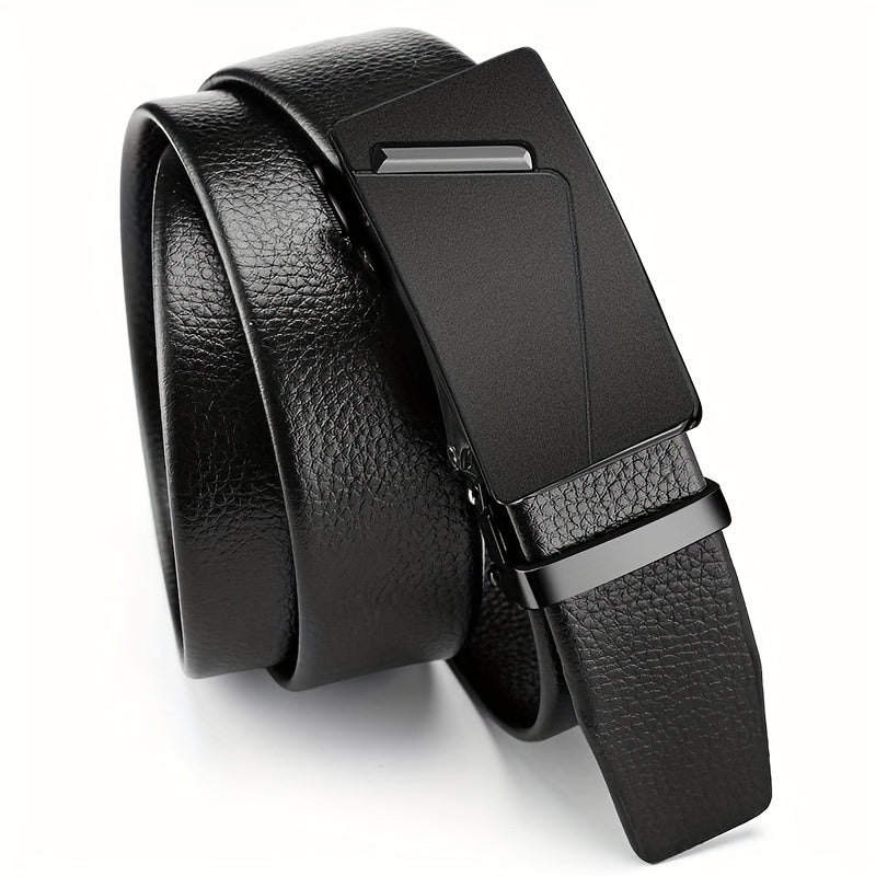 Leather Belt with Automatic Buckle for Men