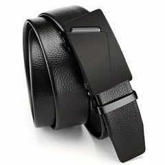 Leather Belt with Automatic Buckle for Men