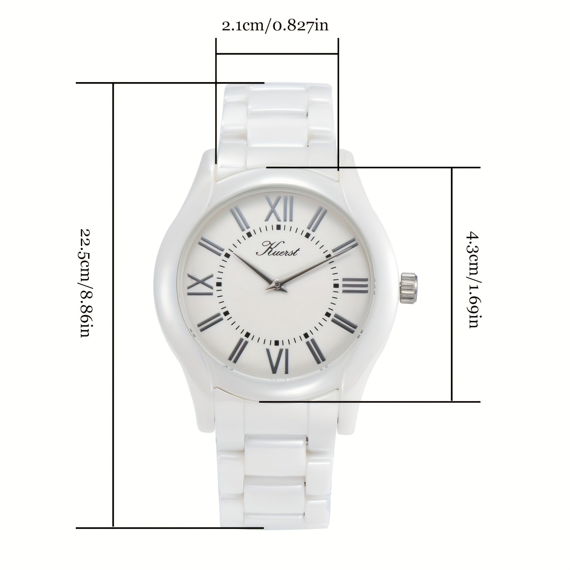 KUERST Teenager Watch Ceramic Butterfly Buckle Quartz Watch