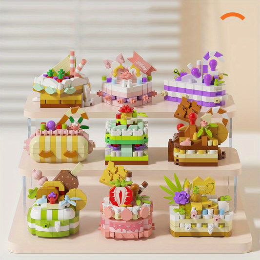 163pcs Whimsical Cake Brick Toys with Candy & Fruit Toppings