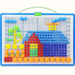 296pcs DIY Mushroom Building Block Game Set Plastic Home Education Puzz