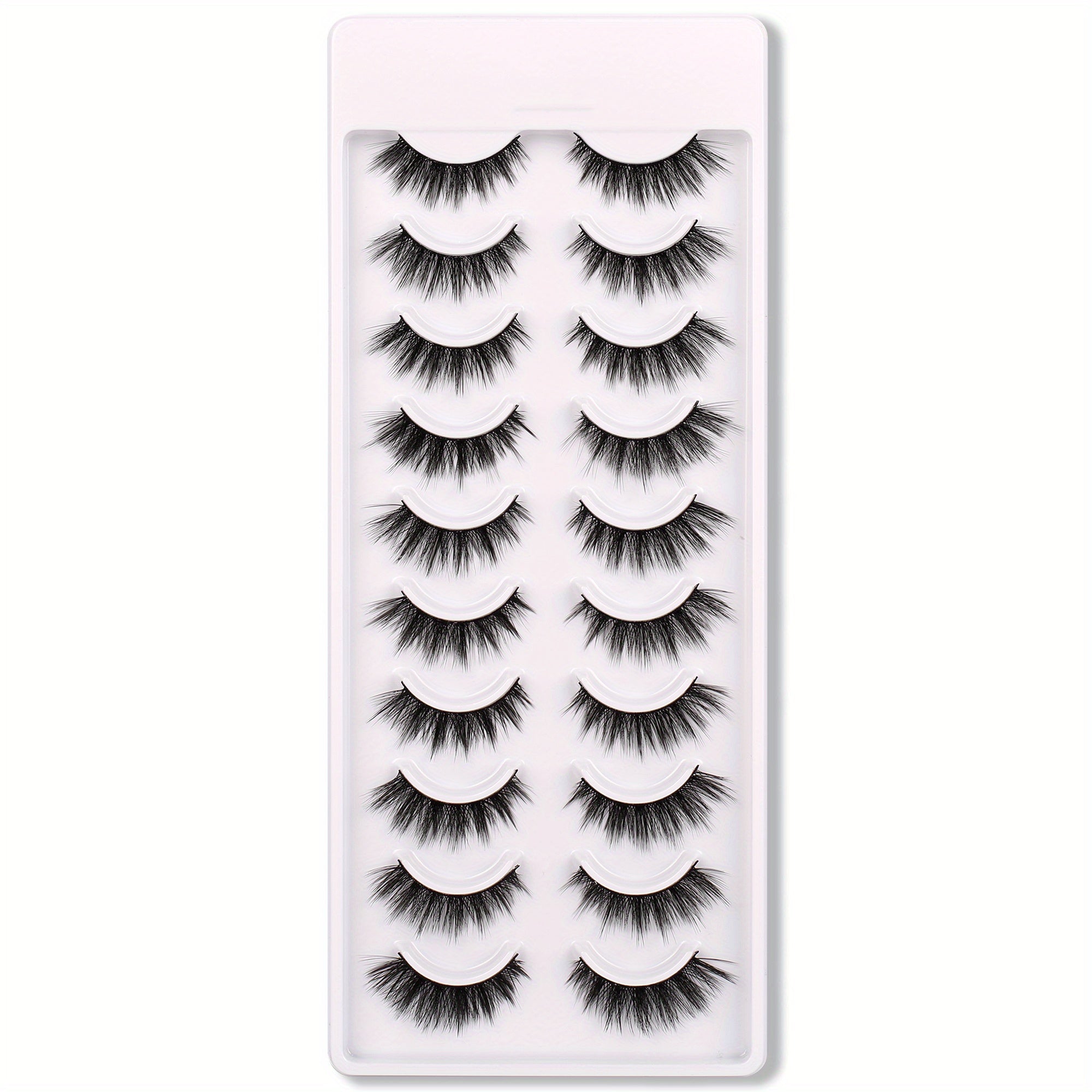10 Pairs 3D Cat Eye False Eyelashes Faux Mink Lashes Fluffy Strip