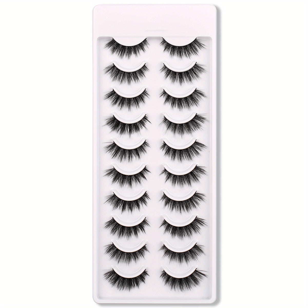 10 Pairs 3D Cat Eye False Eyelashes Faux Mink Lashes Fluffy Strip