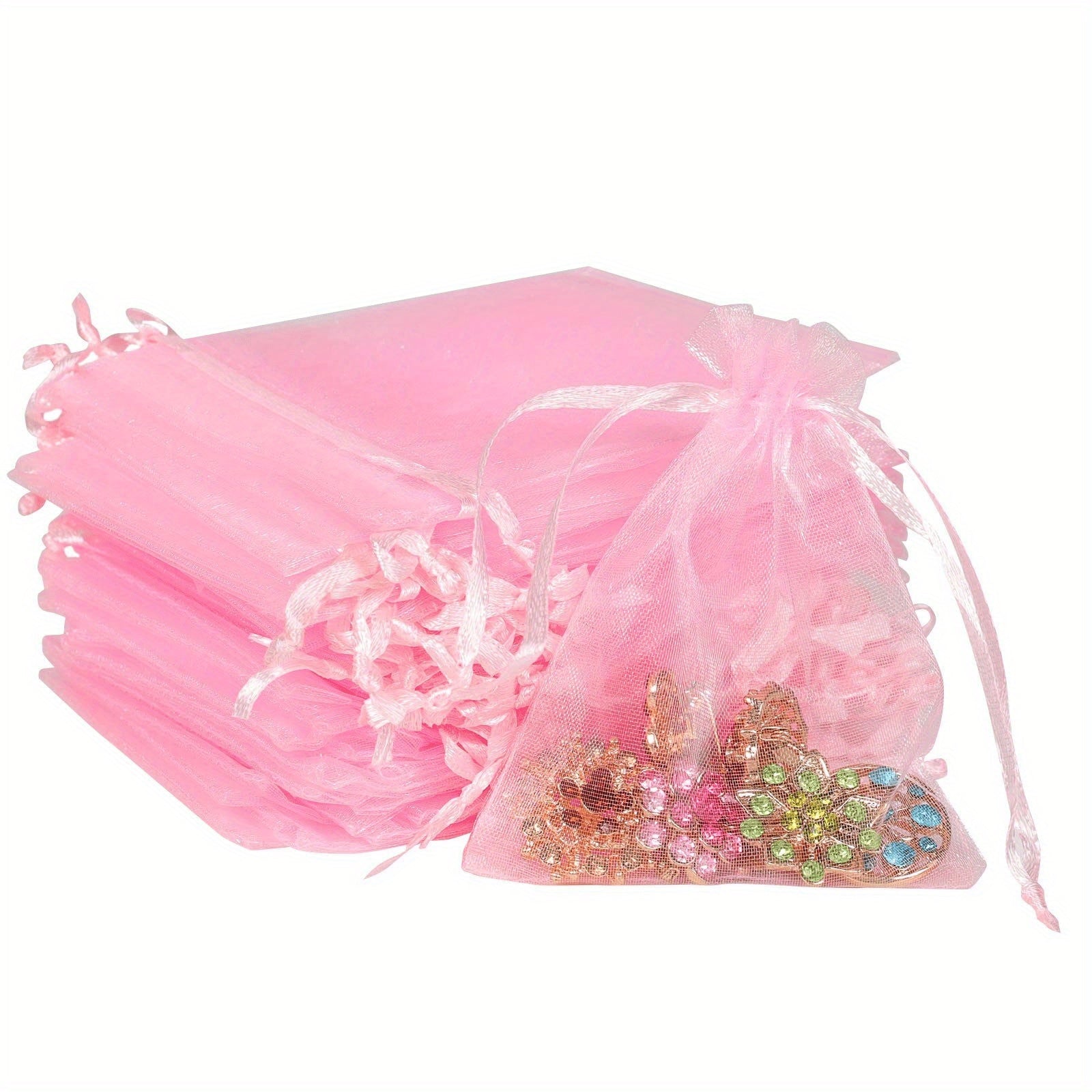 100pcs Solid Organza Gift Bag 7x9cm For Jewelry Candy