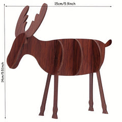 Handcrafted Elk Wooden Ornament for Christmas and Home Decor