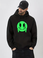 Smile Face Print Hoodie for Men
