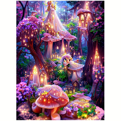 5D Diamond Painting Set Mushroom Room Interior Decoration Kit - 11.8x7.88 Inches