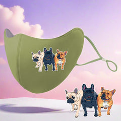 3D Plush Warm Mask with French Bulldogs Print