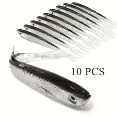 10pcs 2g 3D Eye Forked Tail Bionic Fishing Lure Soft Wobbler Bai
