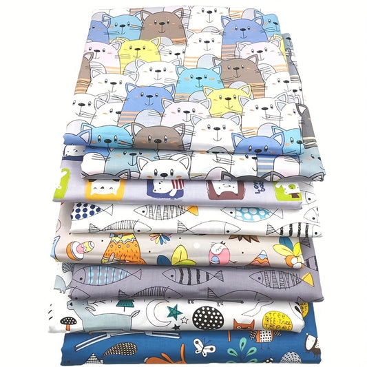 8pcs Multicolor Patchwork Fabric Sewing Quilting Material Floral Printed